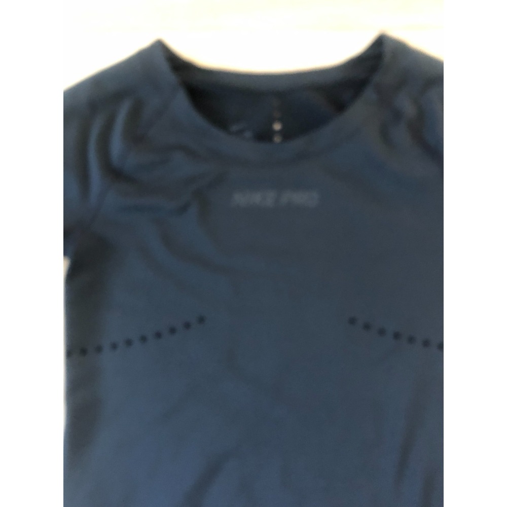 Nike Pro HyperWarm Womens Long Sleeve Pullover Top Keyhole Black Running Active - Picture 3 of 7